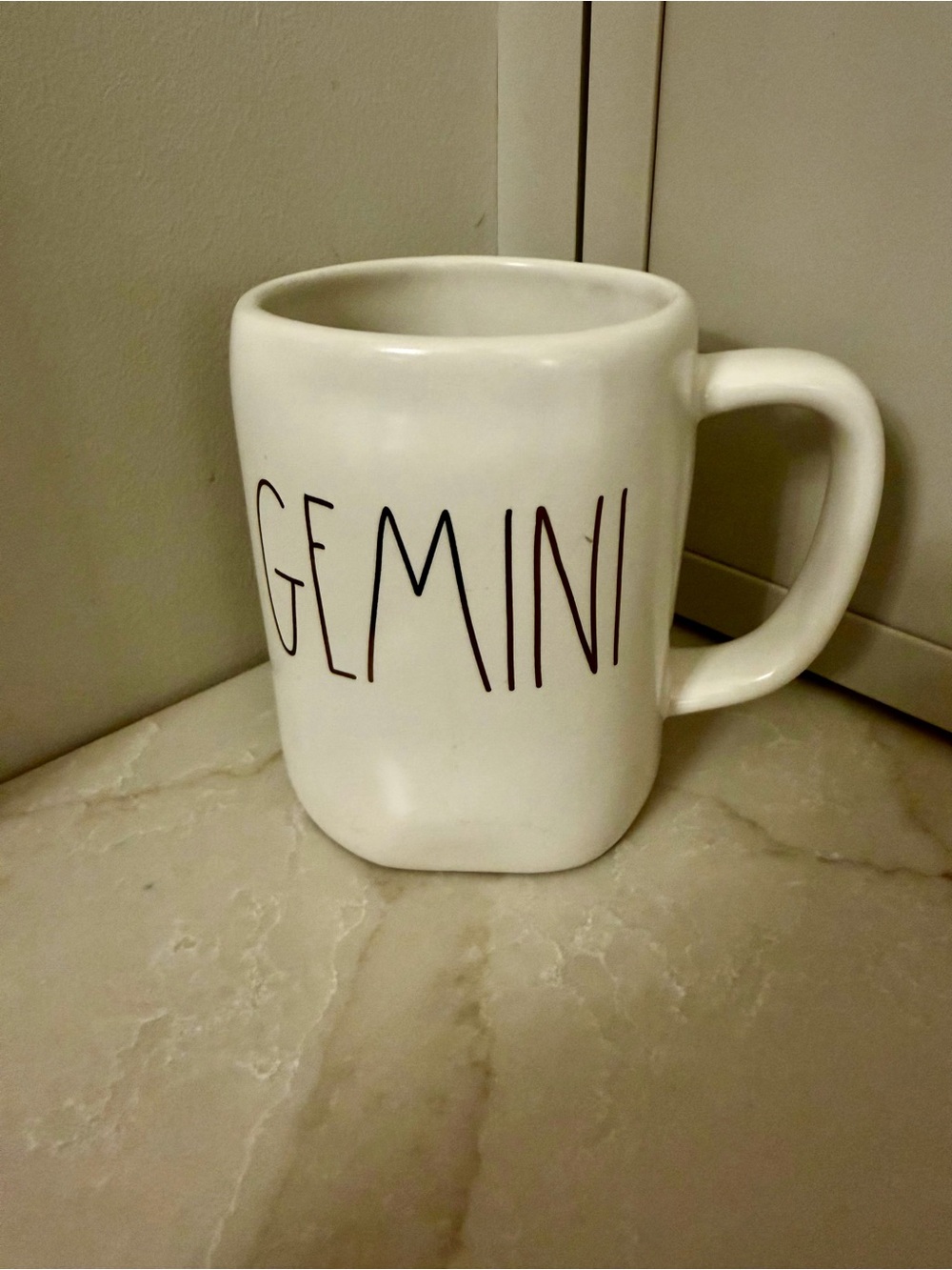 Rae Dunn White Gemini Mug